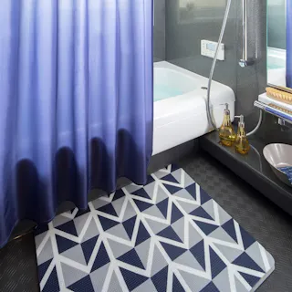 防カビプリント風呂マット ツリー