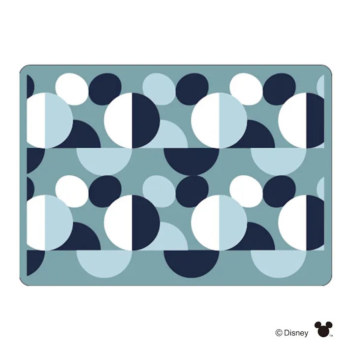 プリント風呂マットハーフ 幾何ミッキー