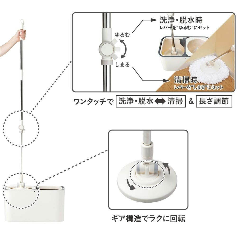 送料無料】軽い力で回せる回転モップ KMB-4627 | 室内掃除