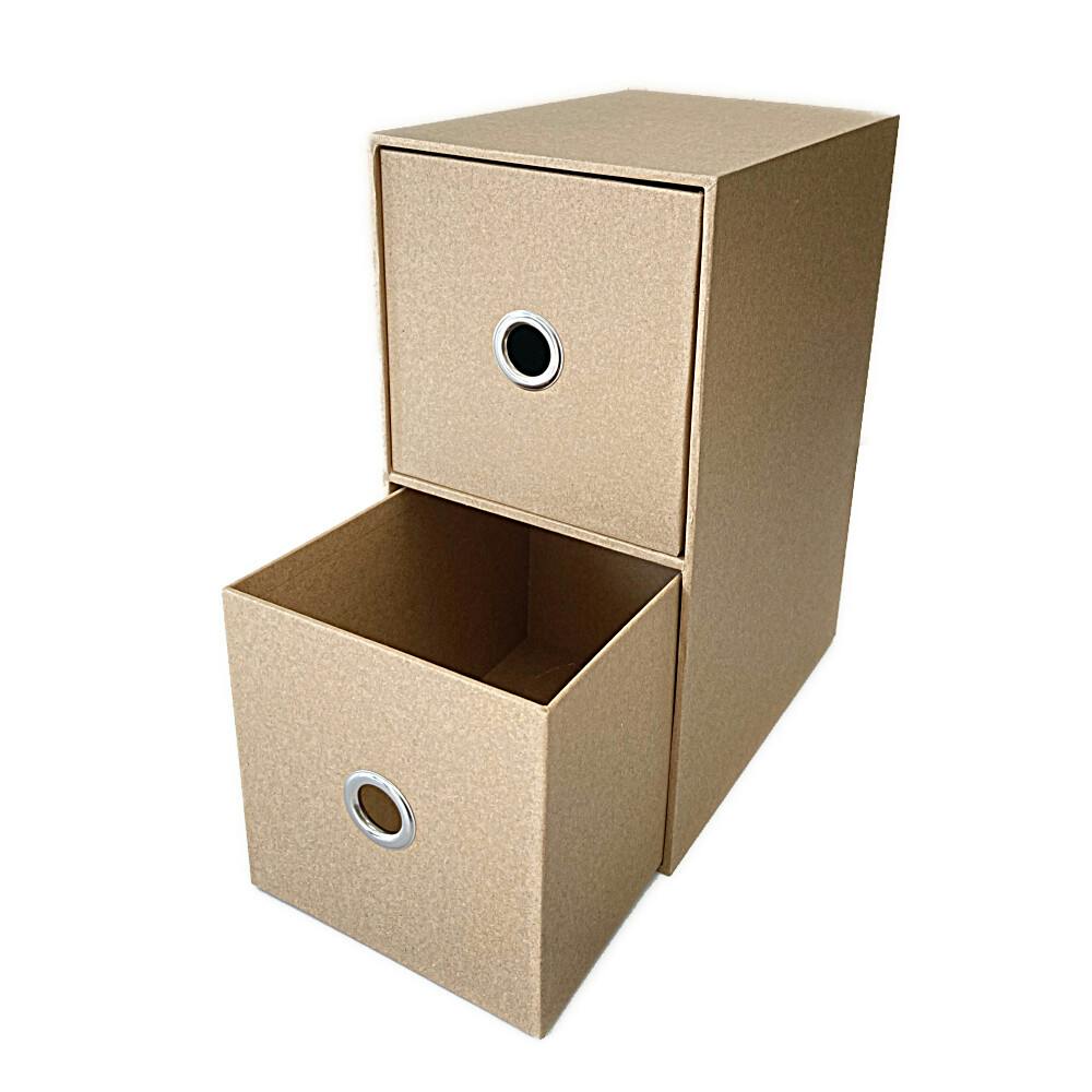 小物収納ケース 2段 ナチュラル | 卓上収納・ファイルケース 通販