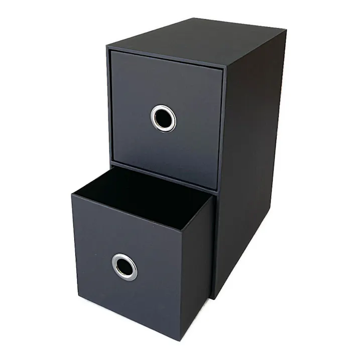 小物収納ケース 2段 ブラック