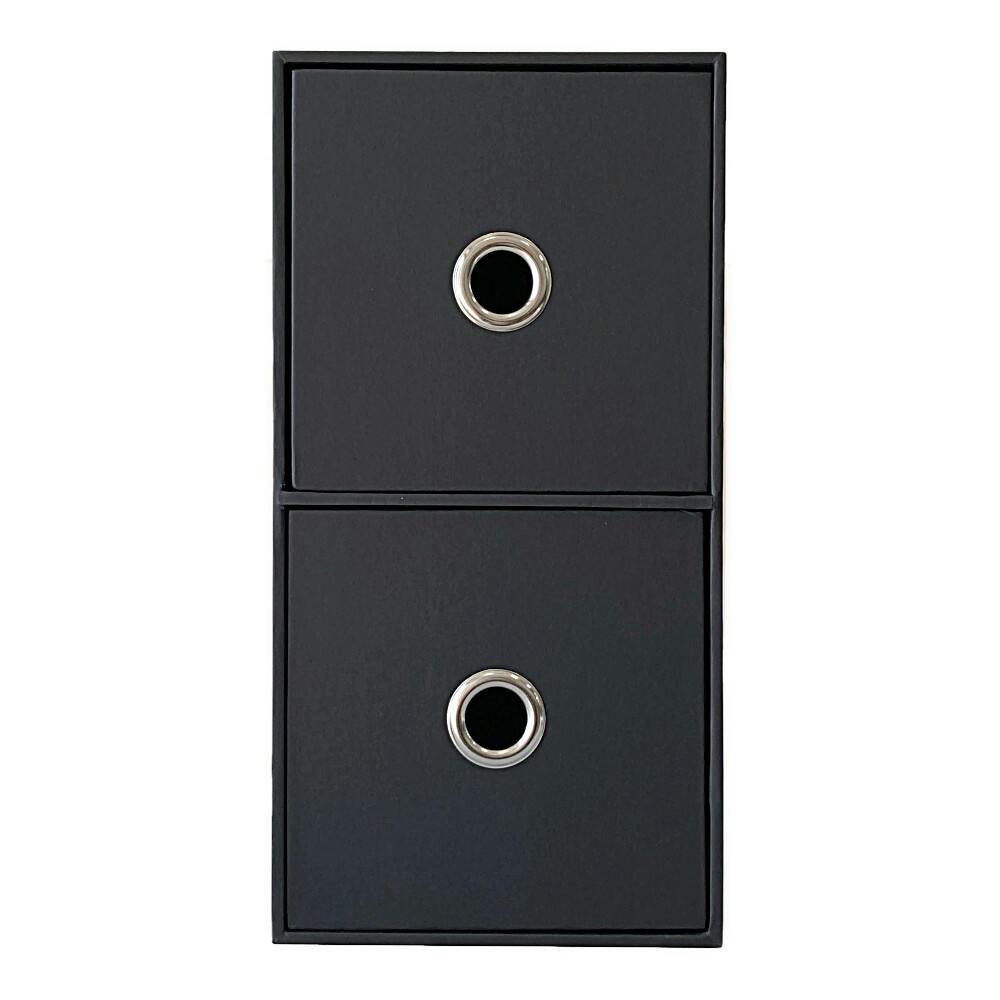 小物収納ケース 2段 ブラック | 卓上収納・ファイルケース 通販