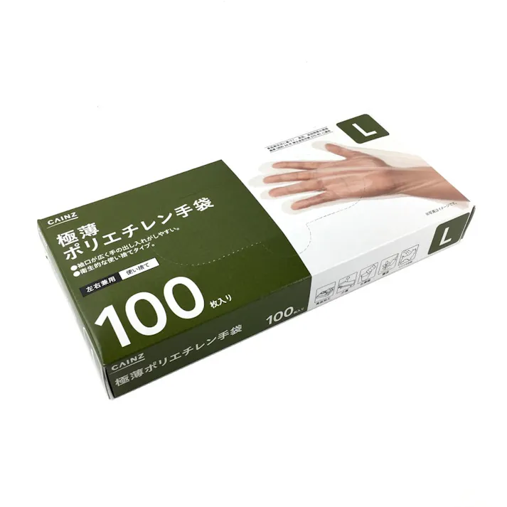 カインズ 極薄ポリエチレン手袋 L 100枚 CPE100L