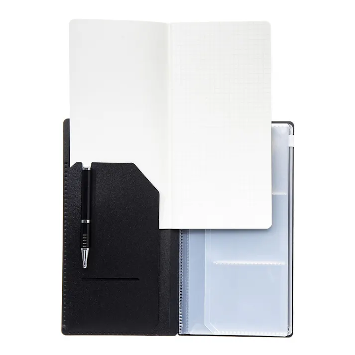 トラベルノートカバー A4 1/3 ブラック