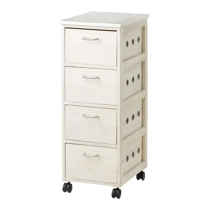 I1 キッチンストッカー4段 ホワイト