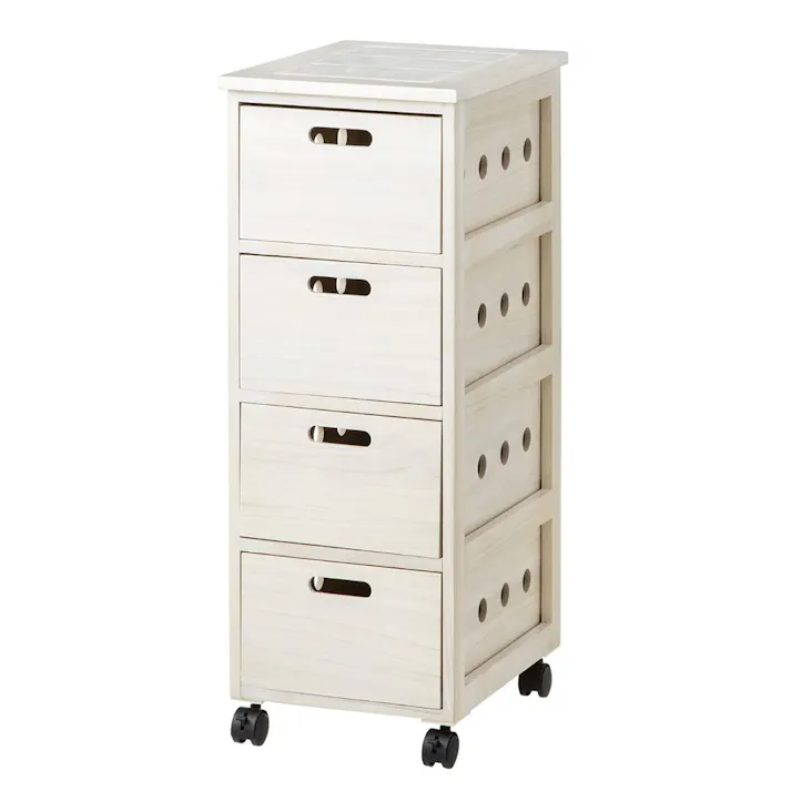 I1 キッチンストッカー4段 ホワイト