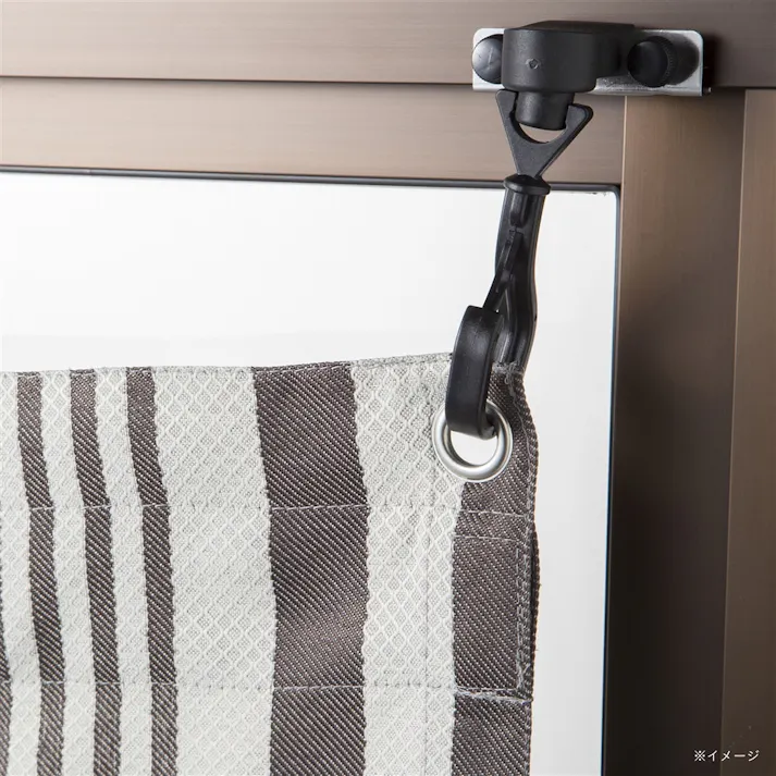 外れにくいフック ネジ留め 2個入 タープ用フック サンシェード用フック サッシ枠差し込み フック構造 耐荷重2kg 日除け