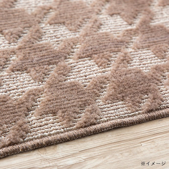 デザイン平織りカーペット 千鳥格子 4.5畳 BE(販売終了)