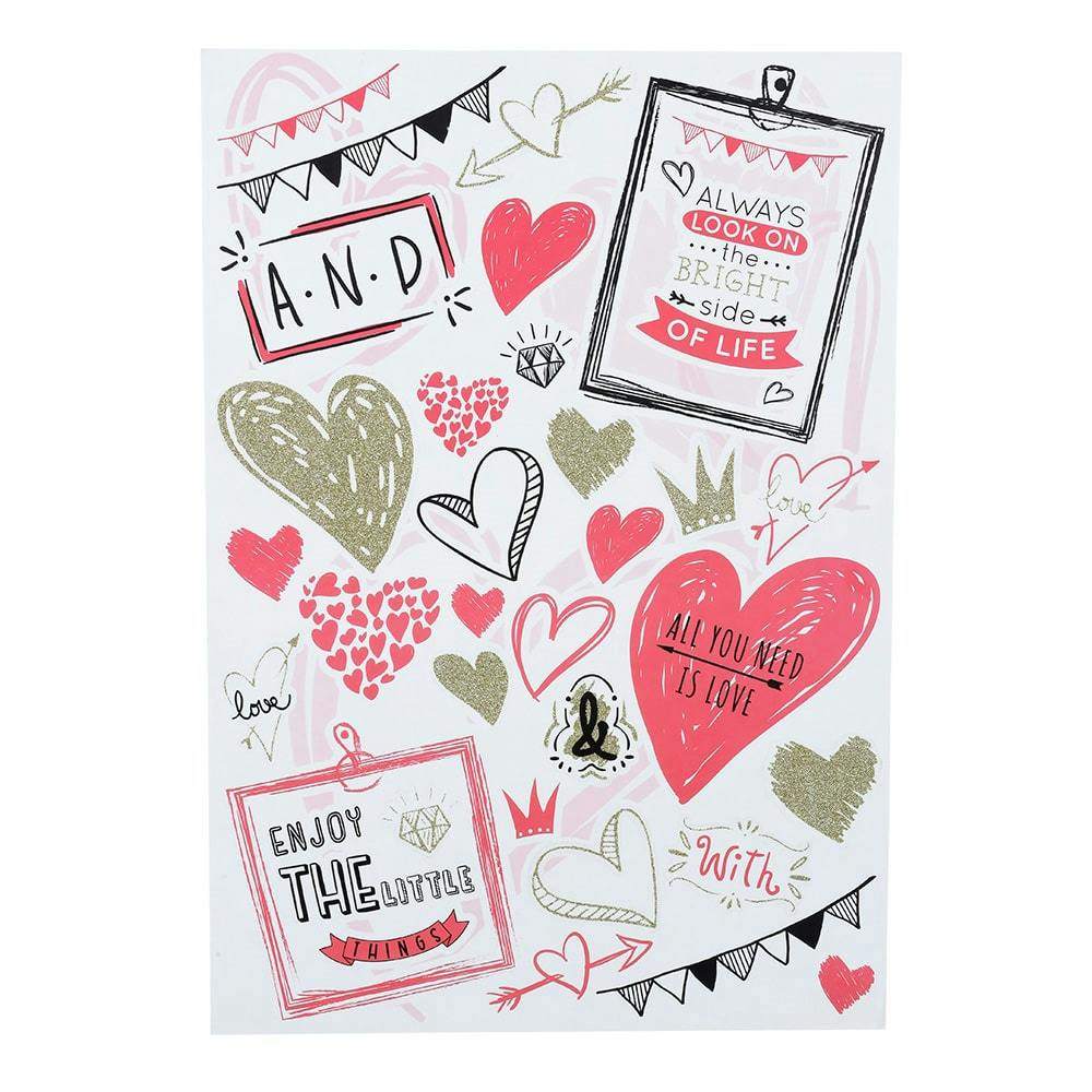 ウォールステッカー 愛と心の手 愛 約129cm × 約106cm ウォールステッカー ハート 35×50cm | インテリア雑貨・生活雑貨 通販