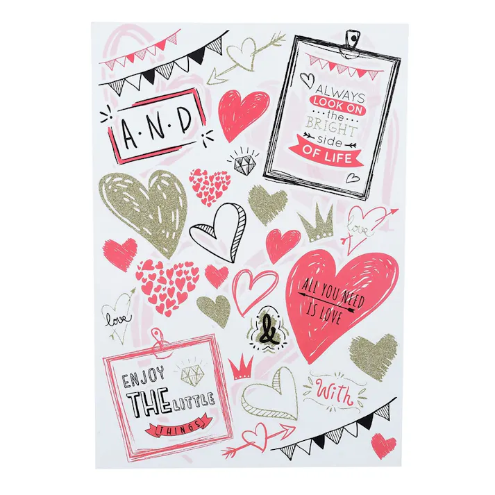 ウォールステッカー ハート 35×50cm