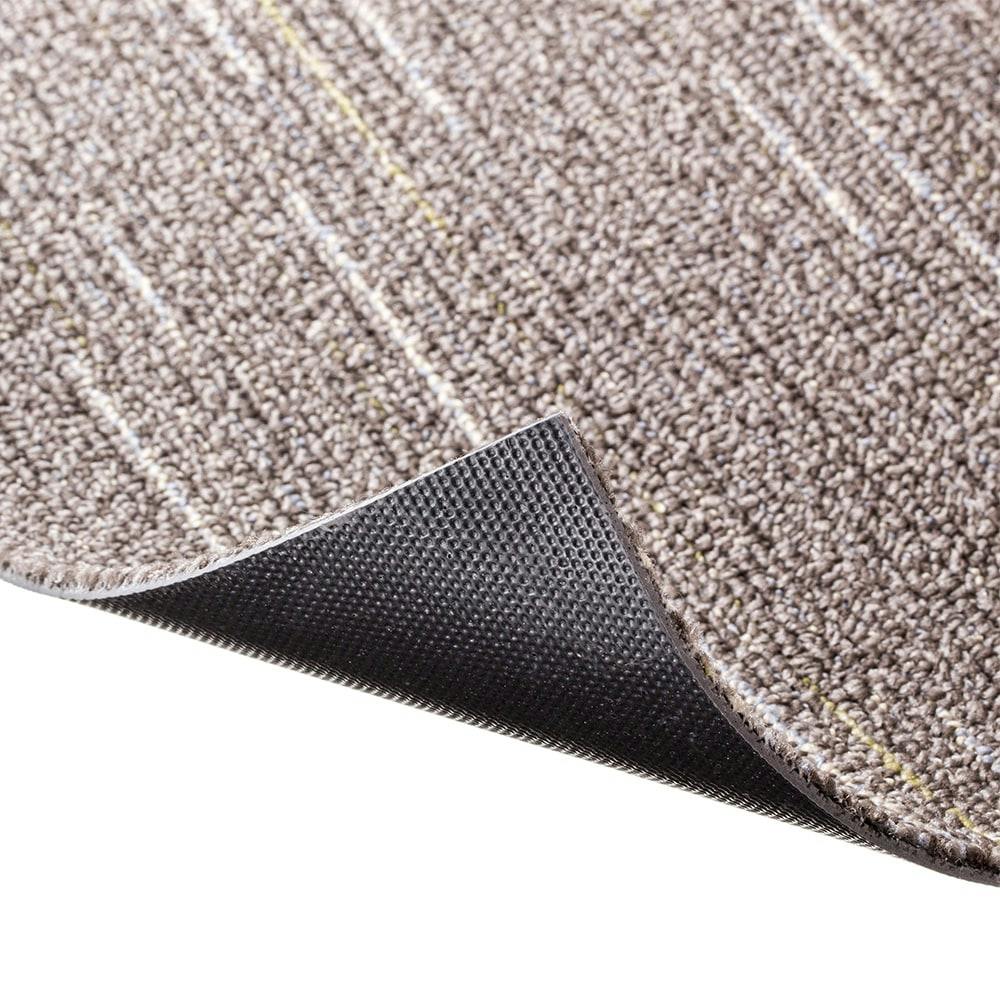 ケース販売】防炎タイルカーペット ストライプ モカ・グリーン 50×50cm