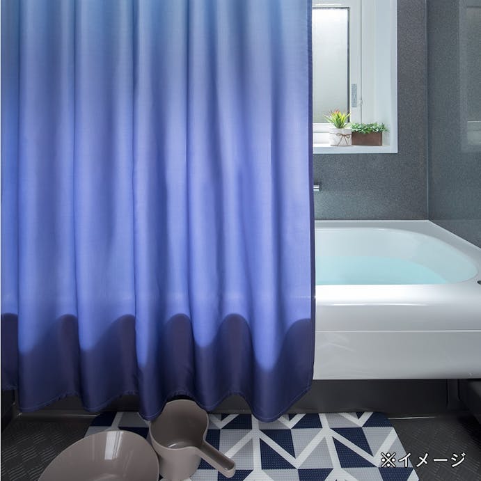 シャワーカーテン 130×150cm グラデーション ネイビー, , product