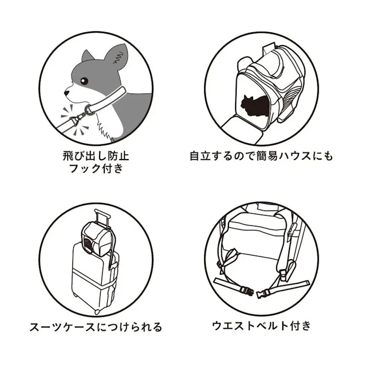 ペット用 キャリー リュック ブラック