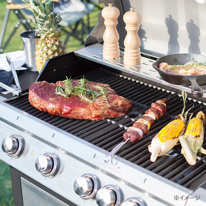 プレミアム 4バーナーガスBBQグリル+サイドバーナー付(販売終了)