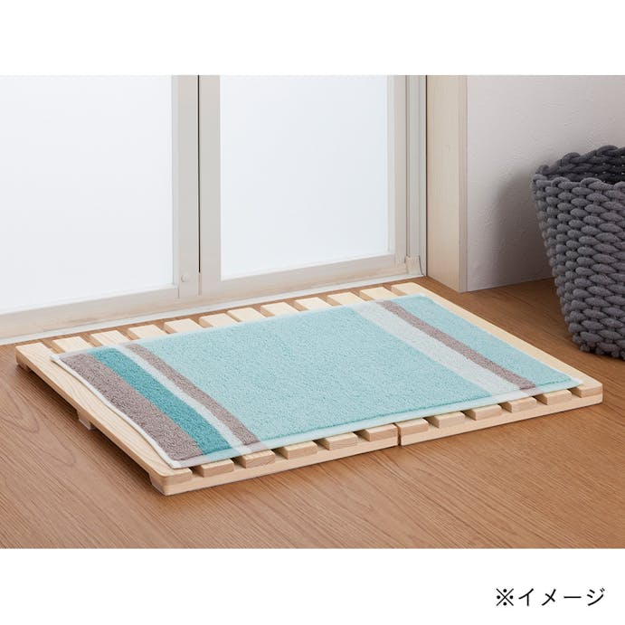 タオルバスマット 45×65cm ストライプブルー(販売終了)