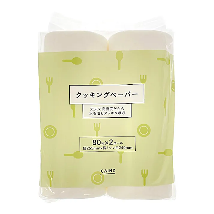 カインズ クッキングペーパー 80カット×2ロール