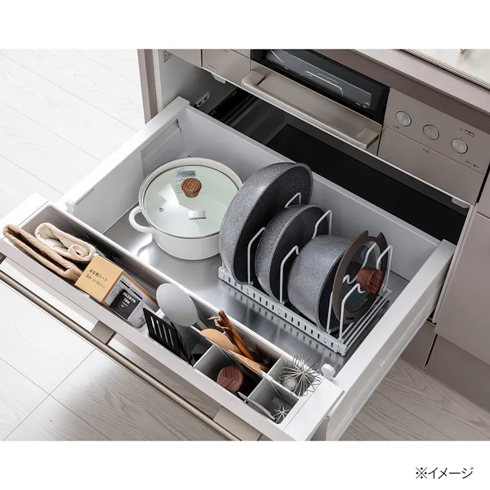 鍋・フライパン・ふた スタンド分離式 ホワイト