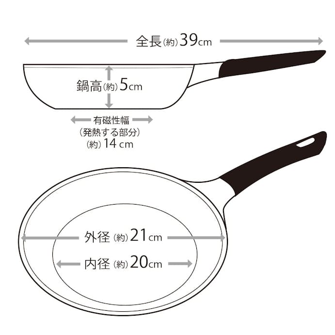 IH＆ガス対応 セラミックフライパン 20cm(販売終了)