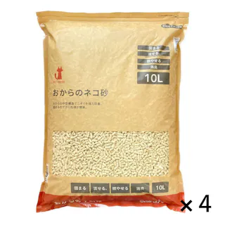 【ケース販売】猫砂 Pet’sOne おからのネコ砂 10L×4個入 消臭 脱臭 大容量 飛び散り防止 固まる 流せる