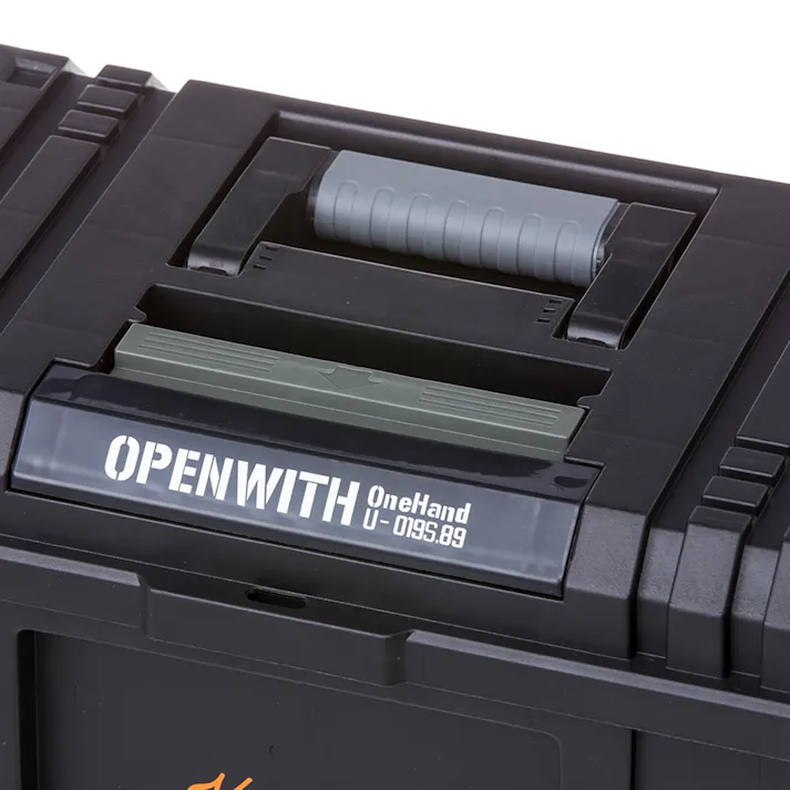 Kumimoku 道具がさびにくいワンタッチ工具箱 ブラック 幅38cm 奥行24cm 高さ22.5cm