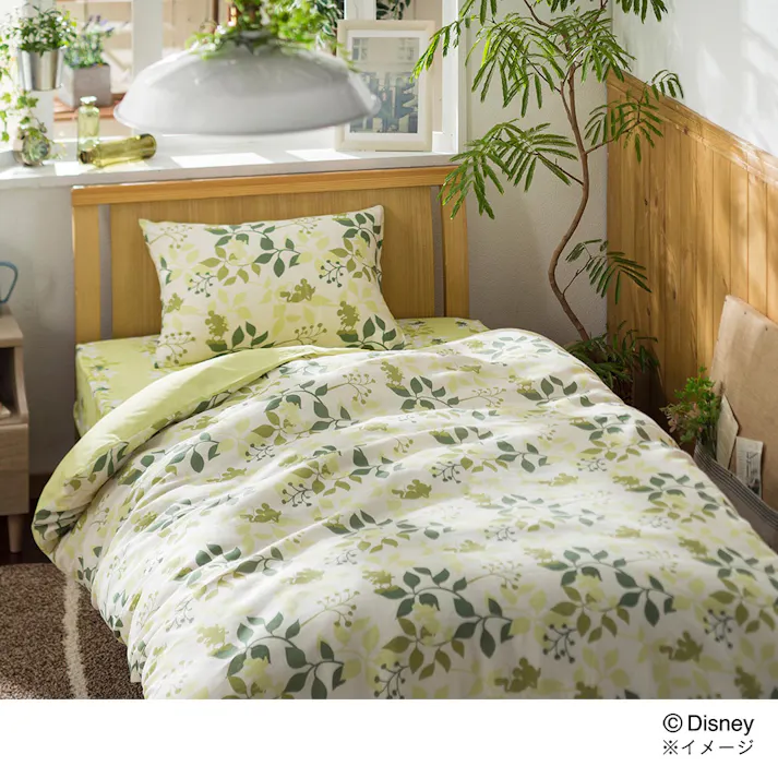 敷布団カバー リーフミッキー シングル 105×215cm※カバーのみ