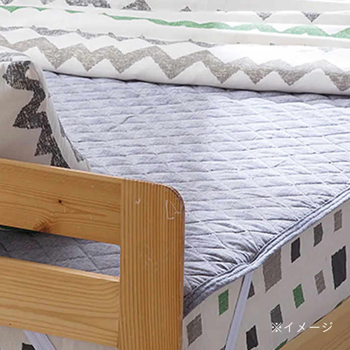 敷きパッド 綿麻 ネイビー シングル 100×200