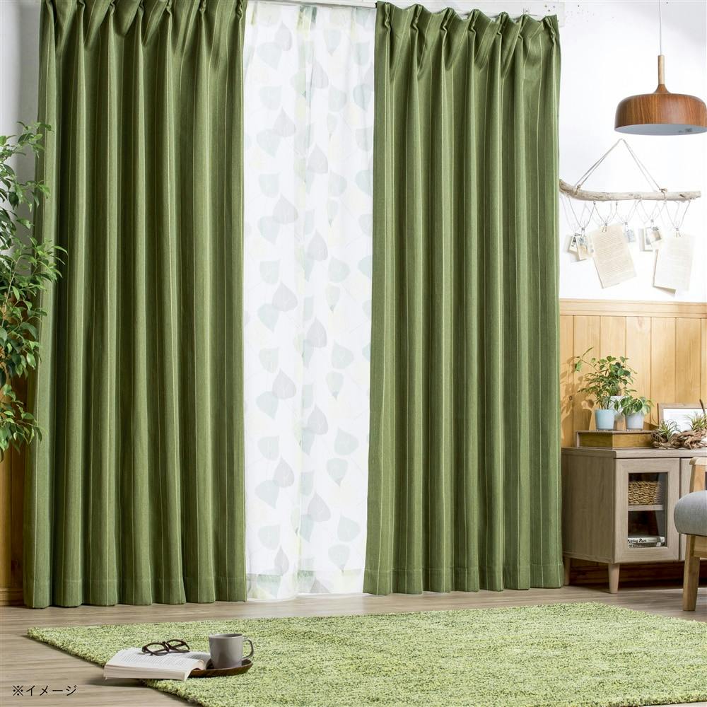遮光カーテン ニューファイン ダークグリーン 100×185cm 2枚組