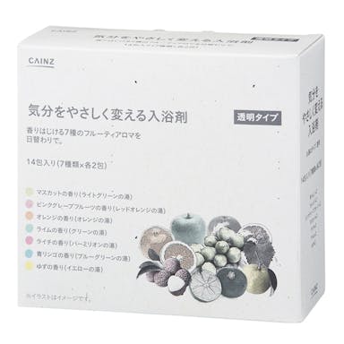 カインズ 気分をやさしく変える入浴剤 透明タイプ 14包(7種類×各2包)