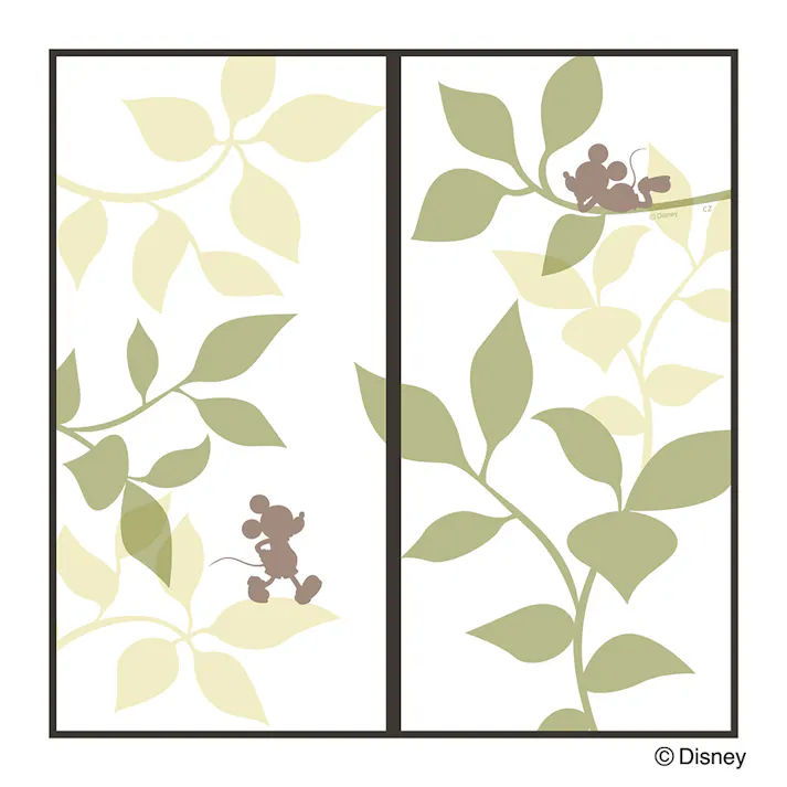 カインズ ディズニー 襖紙 ミッキーマウス リーフ 幅92×長さ184cm
