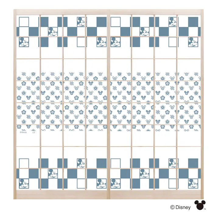 カインズ ディズニー 障子紙 ミッキーマウス 市松 幅92×長さ184cm