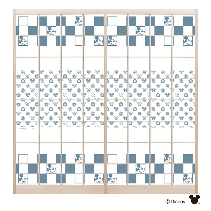 カインズ ディズニー 障子紙 ミッキーマウス 市松 幅92×長さ184cm