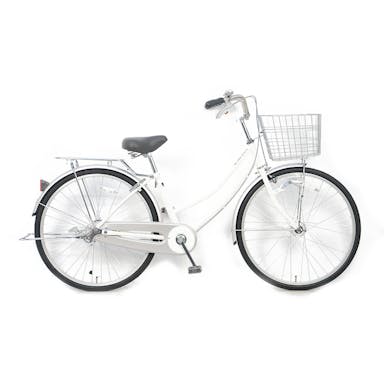 【自転車】軽快車 ST3 LEDオートライト ホワイト 26型