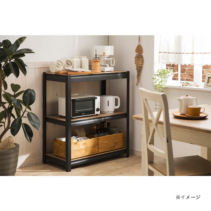 カインズ 連結できるスチールラック 3段 ブラック(販売終了)