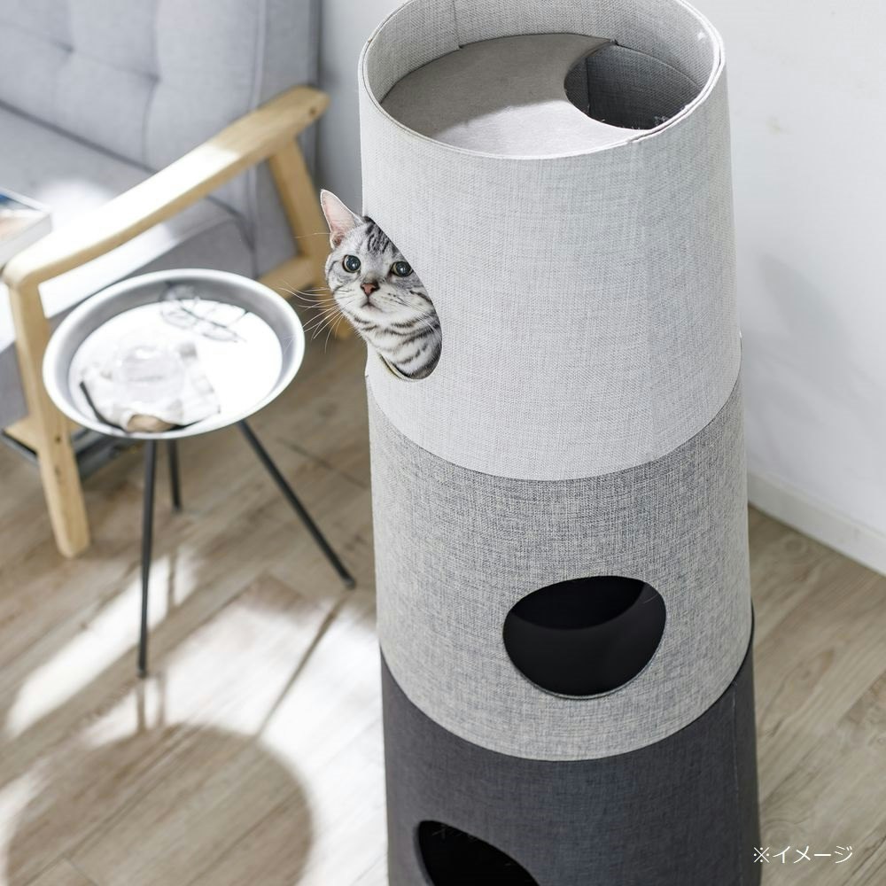 キャットインテリアタワー NECOTA セットカーサ グレー | ペット用品（猫） | ホームセンター通販【カインズ】