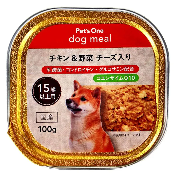 Pet’sOne ドッグミール トレイタイプ チキン&野菜 チーズ入り 15歳以上用 100g
