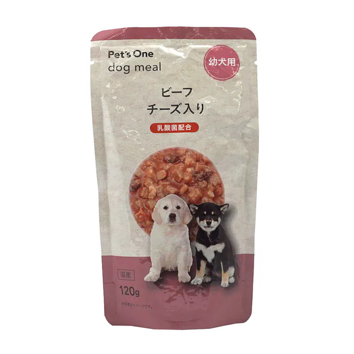 Pet’sOne ドッグミール パウチタイプ ビーフ チーズ入り 幼犬用 120g