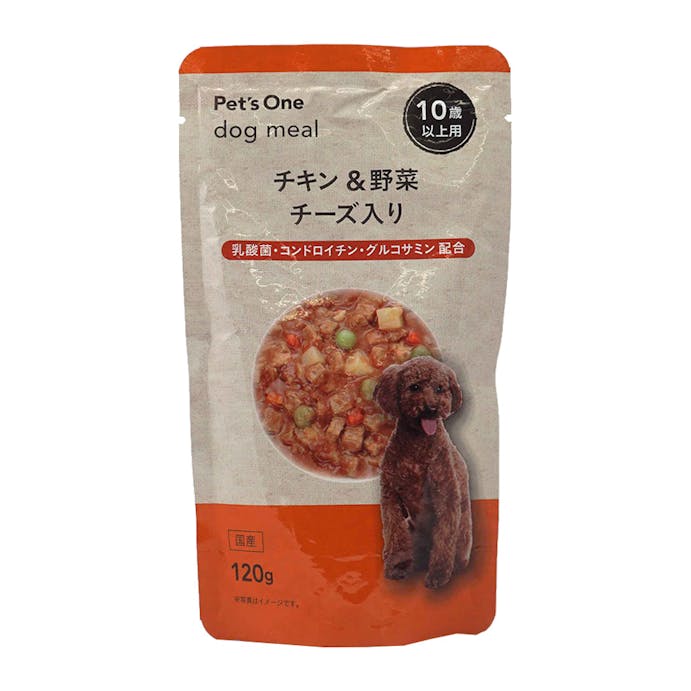 Pet’sOne ドッグミール パウチ タイプ チキン＆野菜 チーズ入り 10歳以上用 120g