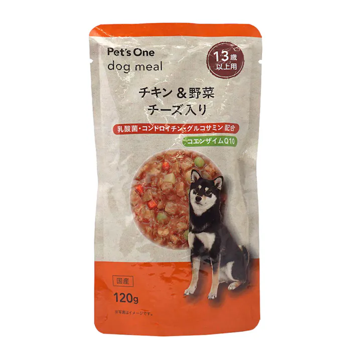 Pet’sOne ドッグミール パウチ タイプ チキン&野菜 チーズ入り 13歳以上用 120g