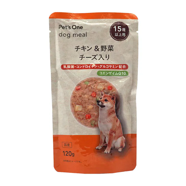 Pet’sOne ドッグミール パウチタイプ チキン&野菜 チーズ入り 15歳以上用 120g