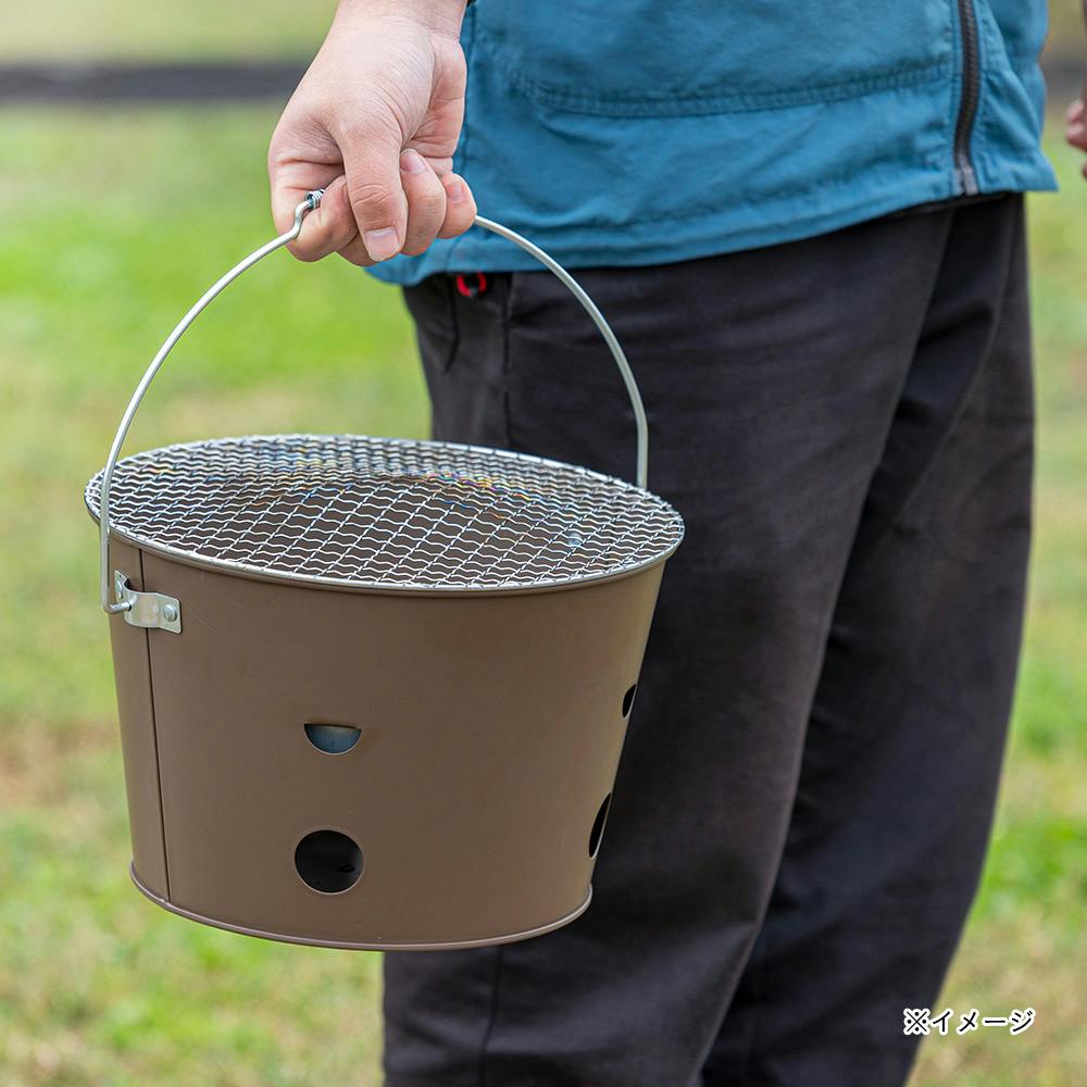 カインズ 持ち運びできる丸型七輪 MS-2821 | キャンプ・バーべーキュー