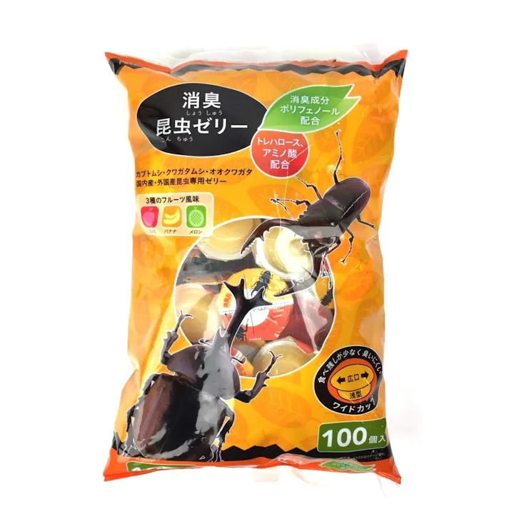 Pet’sOne 消臭昆虫ゼリー 国内産・外国産昆虫専用 3種のフルーツ風味 100個入(販売終了)
