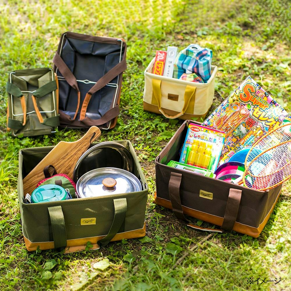 カインズ Kumimoku 折り畳みバッグ 大 ブラウン | 作業工具