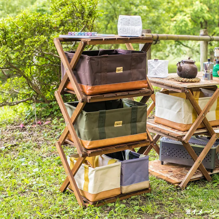 Kumimoku 折り畳みバッグ 大 ベージュ