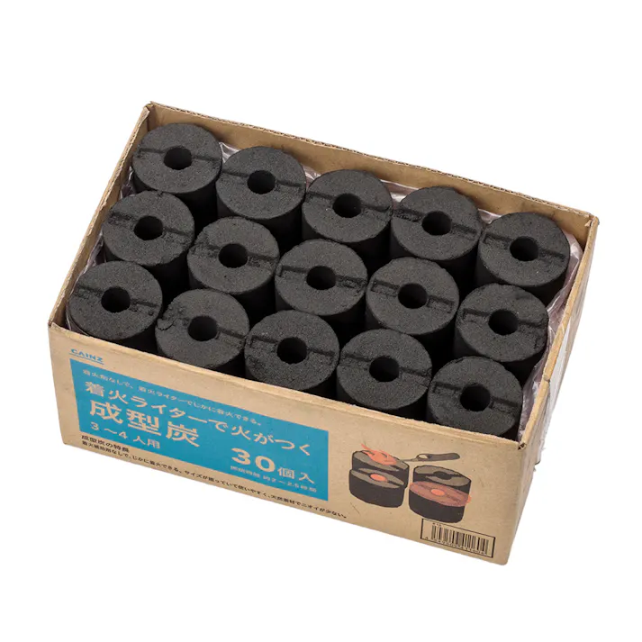 カインズ 着火ライターで火がつく 成型炭 30個入 3~4人用