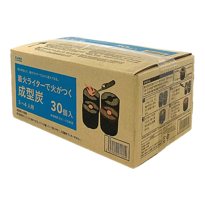 カインズ 着火ライターで火がつく 成型炭 30個入 3~4人用