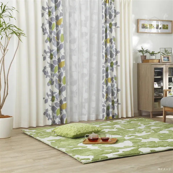 パストリーフ アイボリー 100×178cm 4枚組セットカーテン