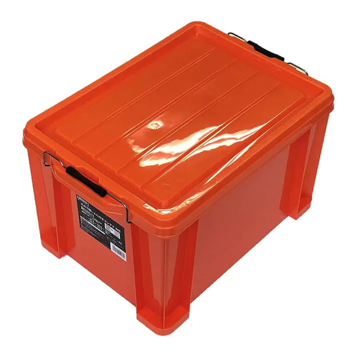 KUROCKER’S 衝撃に強く、丈夫で軽い ふた付きコンテナ オレンジ #45(販売終了)