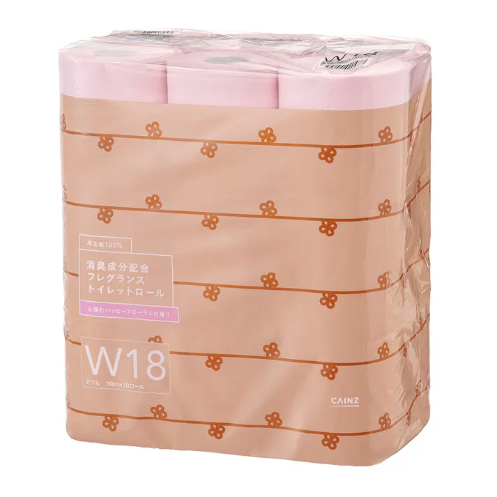 カインズ 消臭成分配合 フレグランストイレットロール ハッピーフローラルの香り 18ロール ダブル
