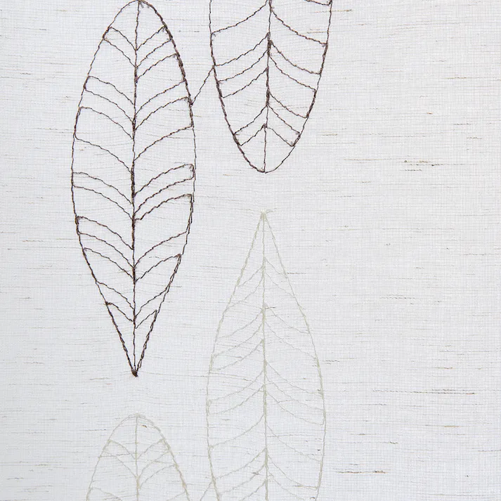 クスノキリーフ 100×133cm 2枚組 レースカーテン