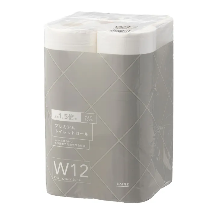 カインズ パルプ100% プレミアム 1.5倍巻きトイレットロール 12ロール ダブル